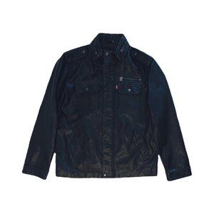 LEVI’S® Vintage Deer Faux Leather Aviator Bomber Jacket - Large Black